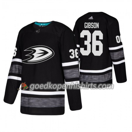 Anaheim Ducks John Gibson 36 2019 All-Star Adidas Zwart Authentic Shirt - Mannen